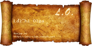 Léhi Olga névjegykártya